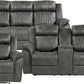 3 Piece Recliner Living Room Set In Brownish Gray Microfiber