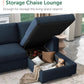 Blue Velvet U Shaped Sleeper Sofa With Pull Out Bed