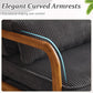 Corduroy Upholstered Accent Chair Dark Grey Lumbar