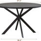 47.2 Inch Circular Dining Table Matte Black Finish