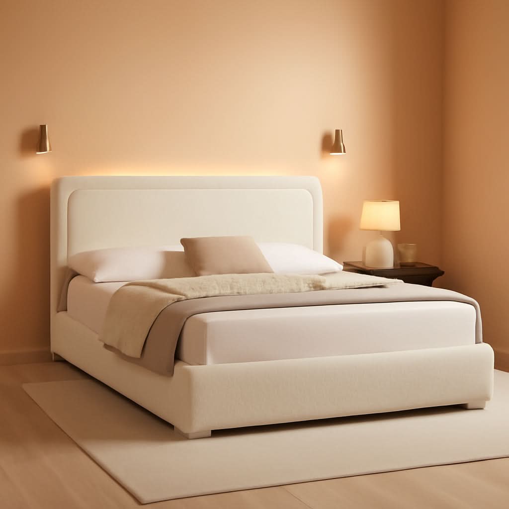 Queen Size Adjustable Headboard Upholstered Bed Frame