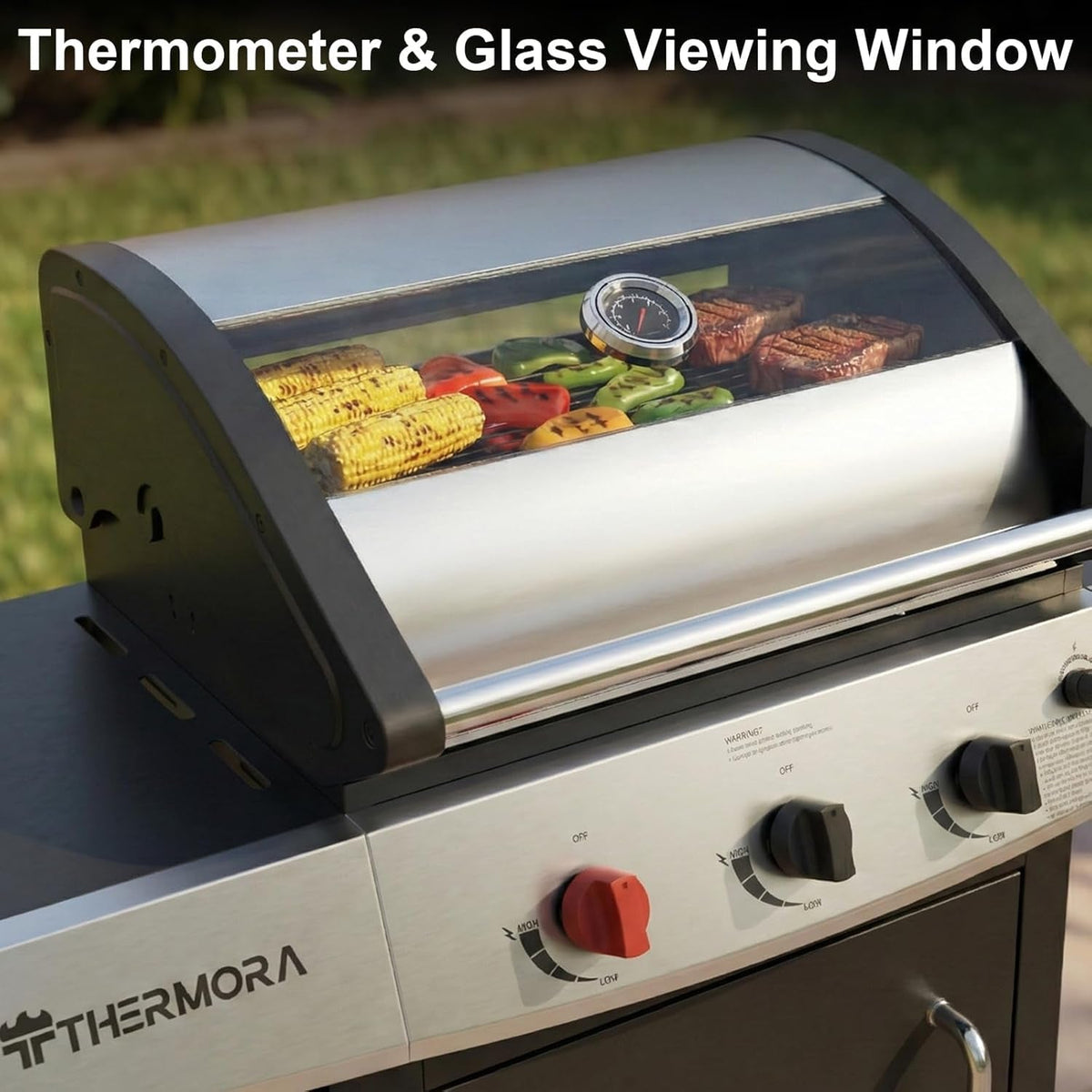 Four Burner Propane Grill 50000 BTU Stainless Steel