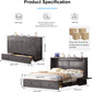 Gray Murphy Cabinet Bed Queen Multi Functional Mattress