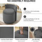 Charcoal Gray Velvet Vanity Chair Swivel Mechanism