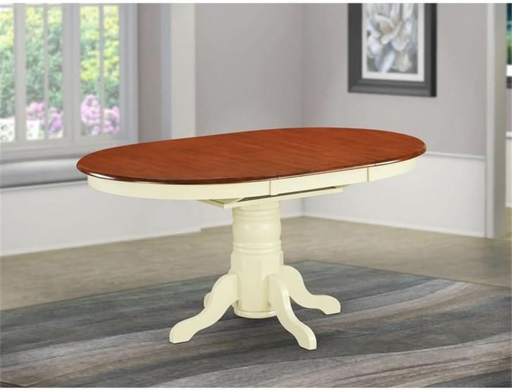 Avon Oval Dining Table 42x60 Inch Buttermilk Cherry Finish