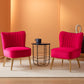 Midcentury Velvet Slipper Chair Armless 20.5In Pink