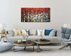 Red Birch Trees Wall Art 24x48 Inches Hand Painted Oil On Canvas