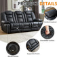 Black Premium Faux Leather Motorized Reclining Sofa