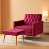 Accent Chair Recliner With Adjustable Armrests Fuchsia