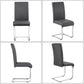 Gray High Back Leather Dining Chairs Set Of 2 For Kitchen