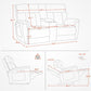 Mocha Power Recliner Loveseat With Massaging For Living Room Comfort