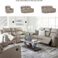 Contemporary Faux Leather Manual Recliner Sofa Beige