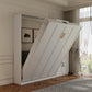 Queen Murphy Bed With Industrial Glass Cabinet White
