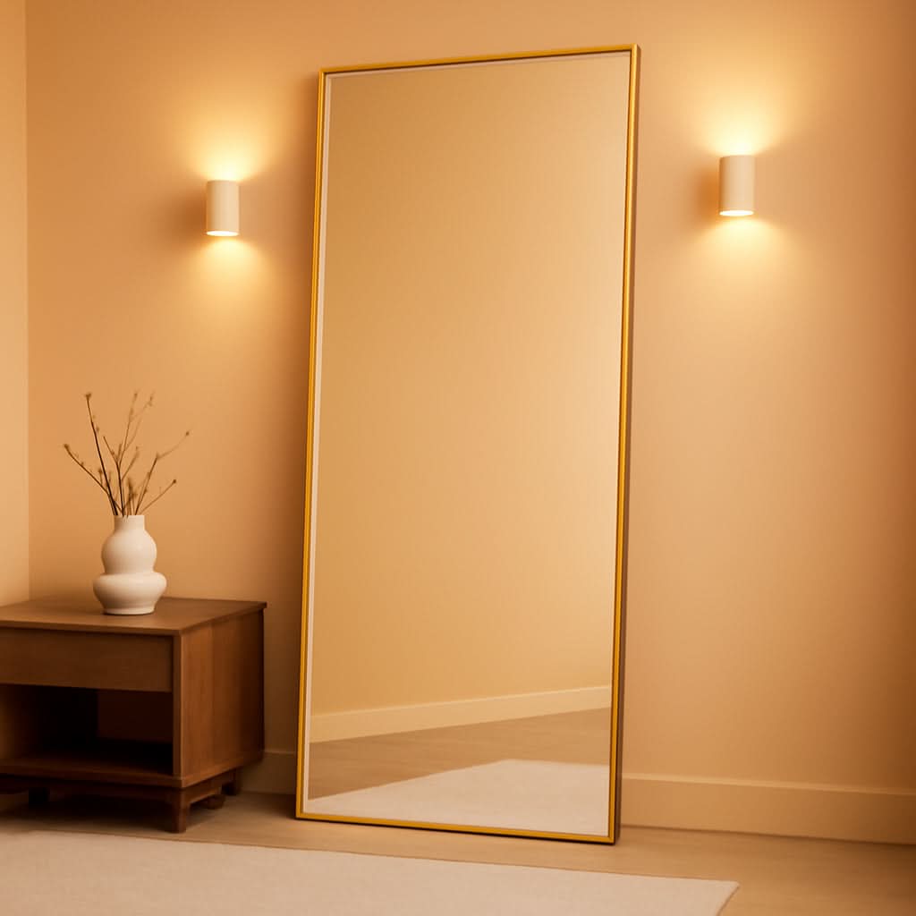 65 Inch Floor Mirror With Gold Frame