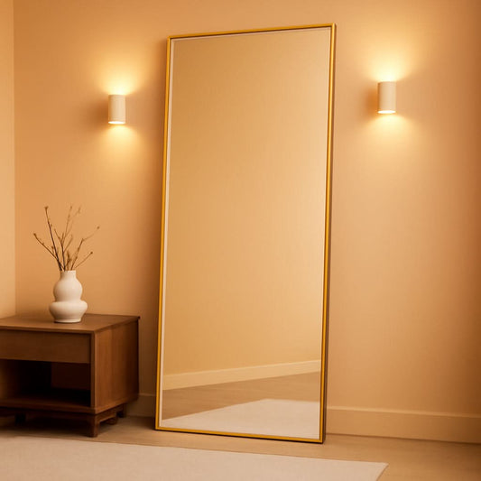 65 Inch Floor Mirror With Gold Frame