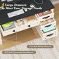 Black White Farmhouse Computer Desk Electrical Outlets