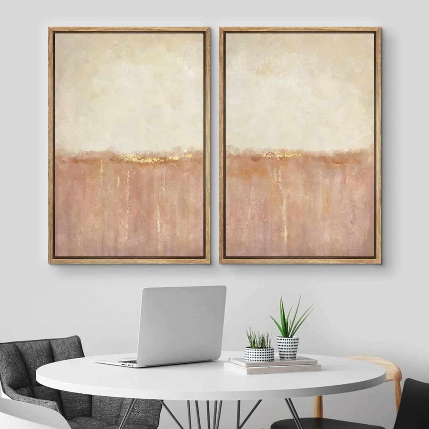 Framed Canvas Wall Art 24x36 Pastel Red Landscape Art