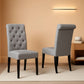 Leviton Gray Solid Wood Tufted Dining Chair Set Of 2