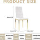 White Dining Chairs Set 4 GoldLegs Ergonomic Cushioned