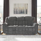 Gray Manual Reclining Sofa Stain Resistant Upholstery
