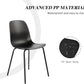 Set Of 4 Matte Black Dining Chairs With Ergonomic Back