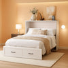 White Queen Murphy Bed Incorporating Charging Station-0