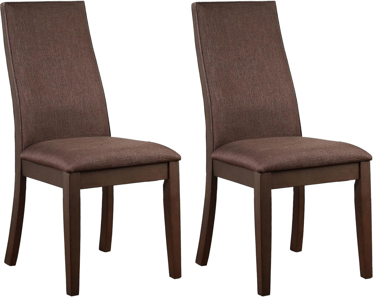 Chocolate Upholstered Ergonomic Dining Chairs Set 2