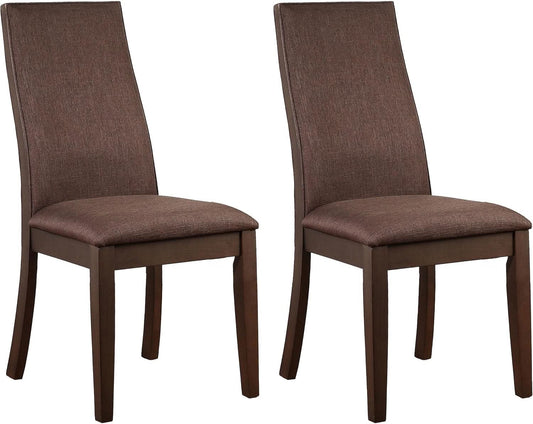 Chocolate Upholstered Ergonomic Dining Chairs Set 2