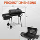 Barrel Charcoal Grill With Offset Smoker Large Capacity