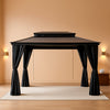 12x20Ft Gazebo Grey Polycarbonate Hardtop Weatherproof