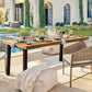 Acacia Wood Dining Table For 6 With Iron Legs IndoorOutdoor