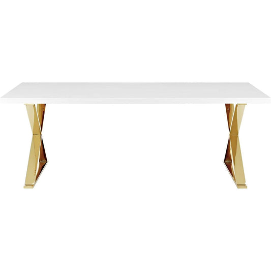 White Gold Sector 87 Inch Modern Dining Table Home