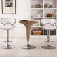 White Cushioned Leatherette Barstool Set Of 2 Adjustable Height Swivel