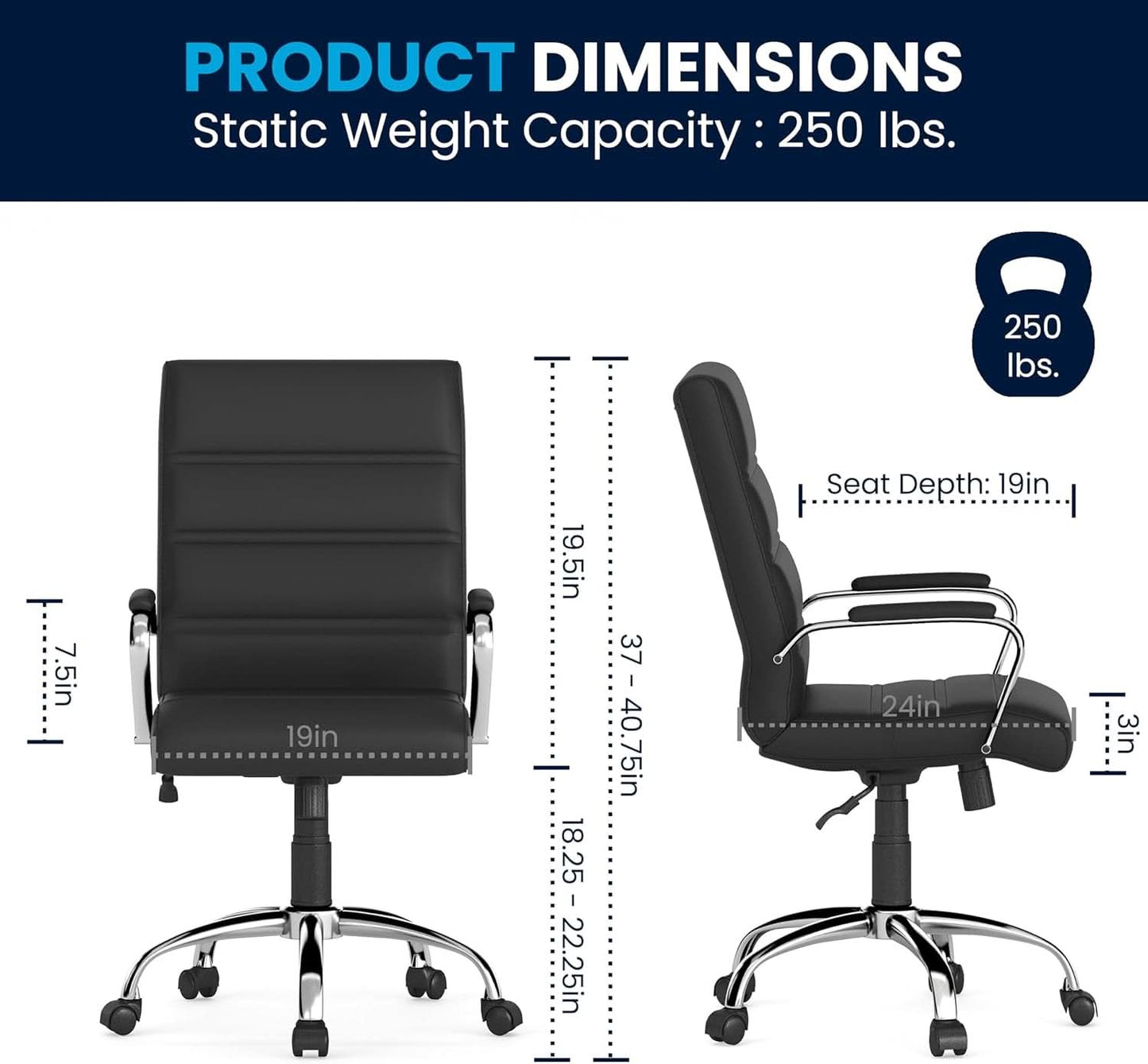 Desk Chair Black Adjustable Office Chair Home Study