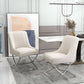 Beige Velvet Upholstered Contemporary Dining Chair Duo