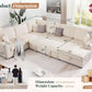 130Inch Beige Upholstered Sleeper Sofa With Storage