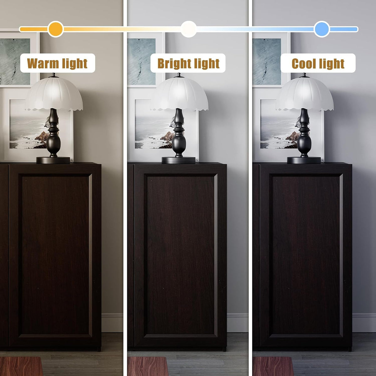 Dark Brown Adjustable Shelves Sideboard Buffet Cabinet