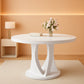 Round Dining Table 47 Inch White Finish Living Room Area