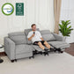 Charcoal Upholstered Power Recliner Sofa 88.6 Inches