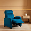 Blue Fabric Pushback Recliner Chair With Soft Armrests