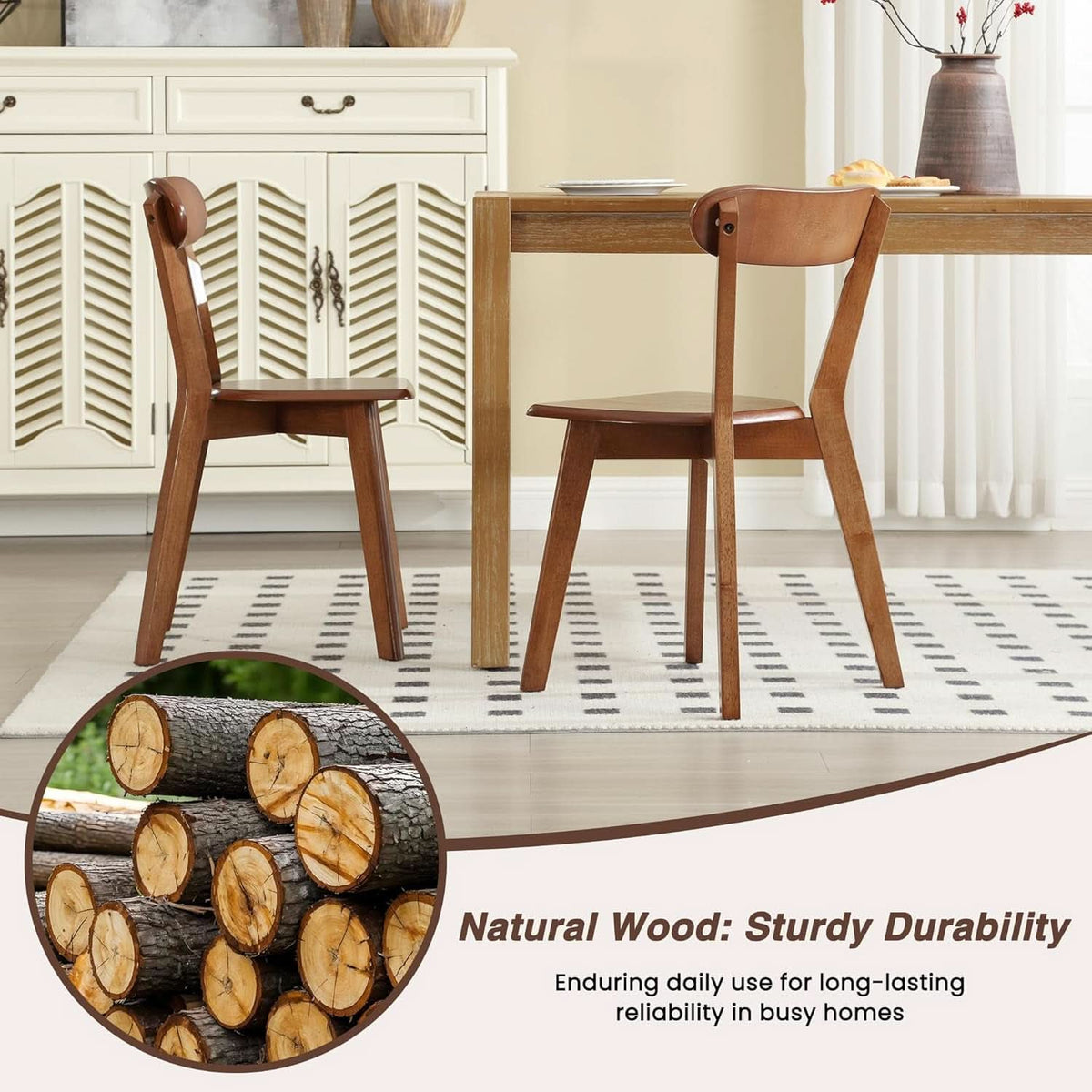 Walnut Solid Wood Farmhouse Dining Chairs Collection