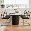 Black Chrome Rattan Midcentury Cesca Dining Chairs