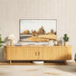 Oak Seventy Inch Entertainment Center With Adjustable Shelves