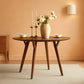 Round Walnut Dining Table Compact Customized Hardwood