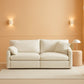 White Chenille Two Seater Upholstered Cozy Loveseat
