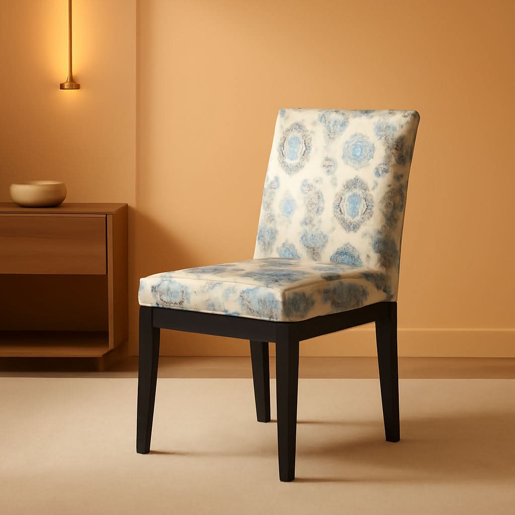 Dakota Upholstered Parsons Chair Avignon Sky Espresso Legs