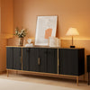 60Inch Black Fluted Buffet Cabinet Featuring Storage