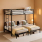 Obsidian Black Triple Bunk Bed With Charging Station