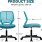 Turquoise Low Back Desk Chair With Lumbar Support And Adjustable Height