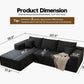 Black Cloudlike Sectional Sofa Featuring Left Chaise